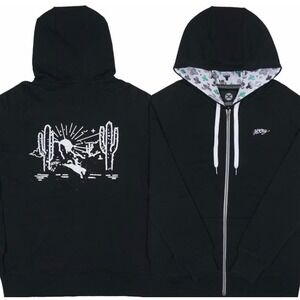 HOOEY Sedona Women's Full Zip Cactus Graphic Hoodie Southwest Pullover S New